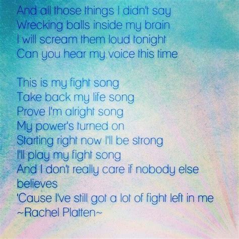 Aug 28, 2022 · Rachel Platten - Fight Song (Lyrics)This is my fight songTake back my life songFor more quality music subscribe here http://bit.ly/sub2thvbgdWe're on Spoti... 